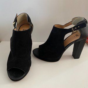 Suede and Snakeskin Pumps